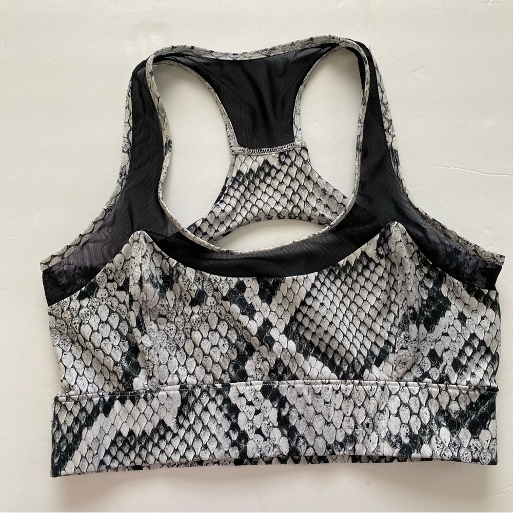 Varley Women’s Gray High‎ Support Snakeskin Print Bassett Sports Bra Size…